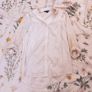 Soft White Button Down Blouse